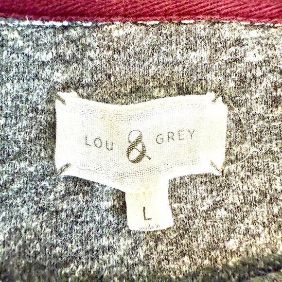 Lou & Gray Woman’s Gray Long Sleeve Crew Neck Sweater Sz Large Career Casual - Picture 4 of 15